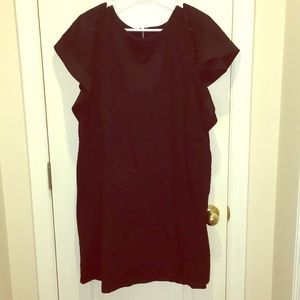 J Crew textured flutter-sleeve dress